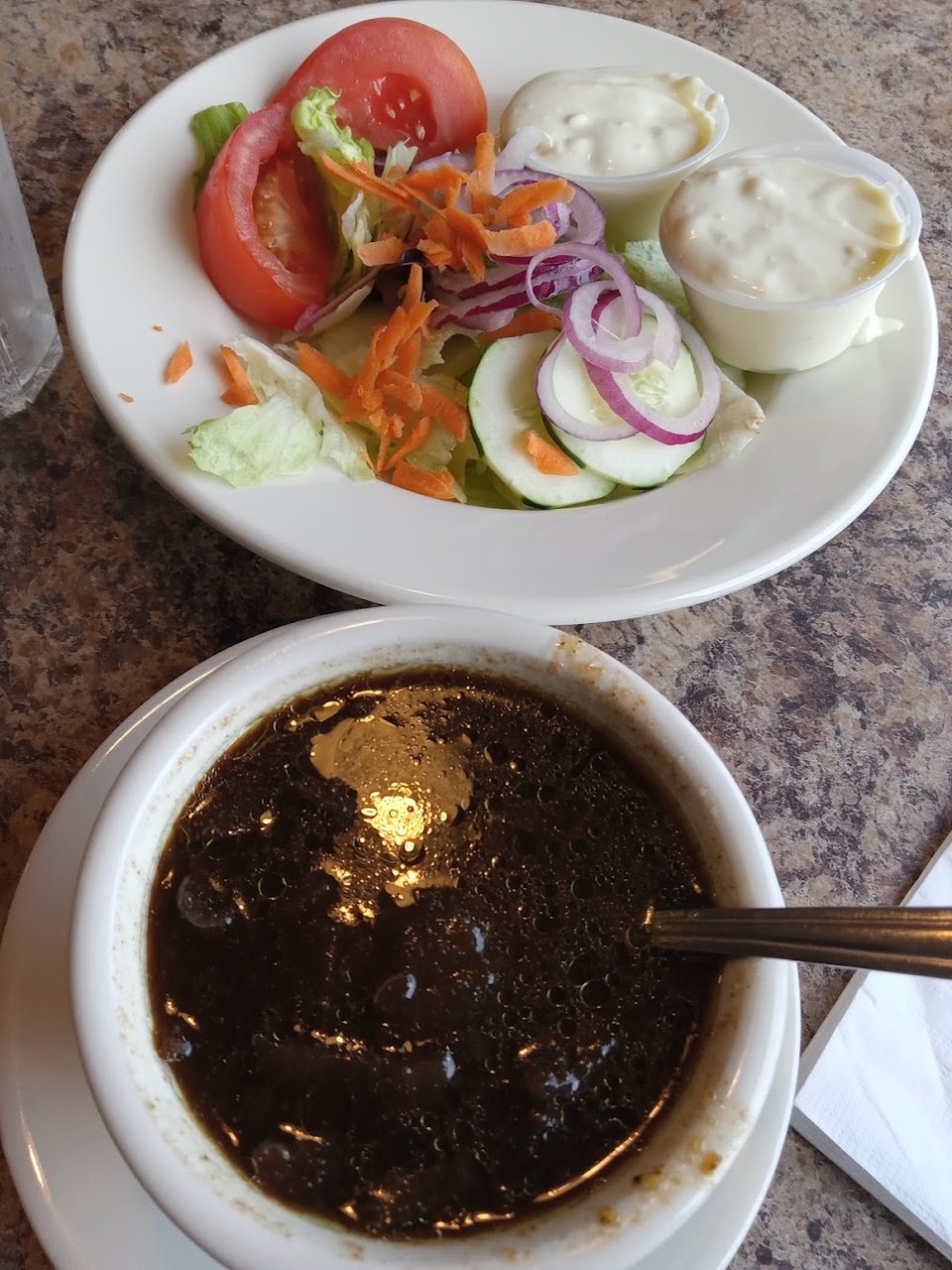 French Onion Soup and Salad